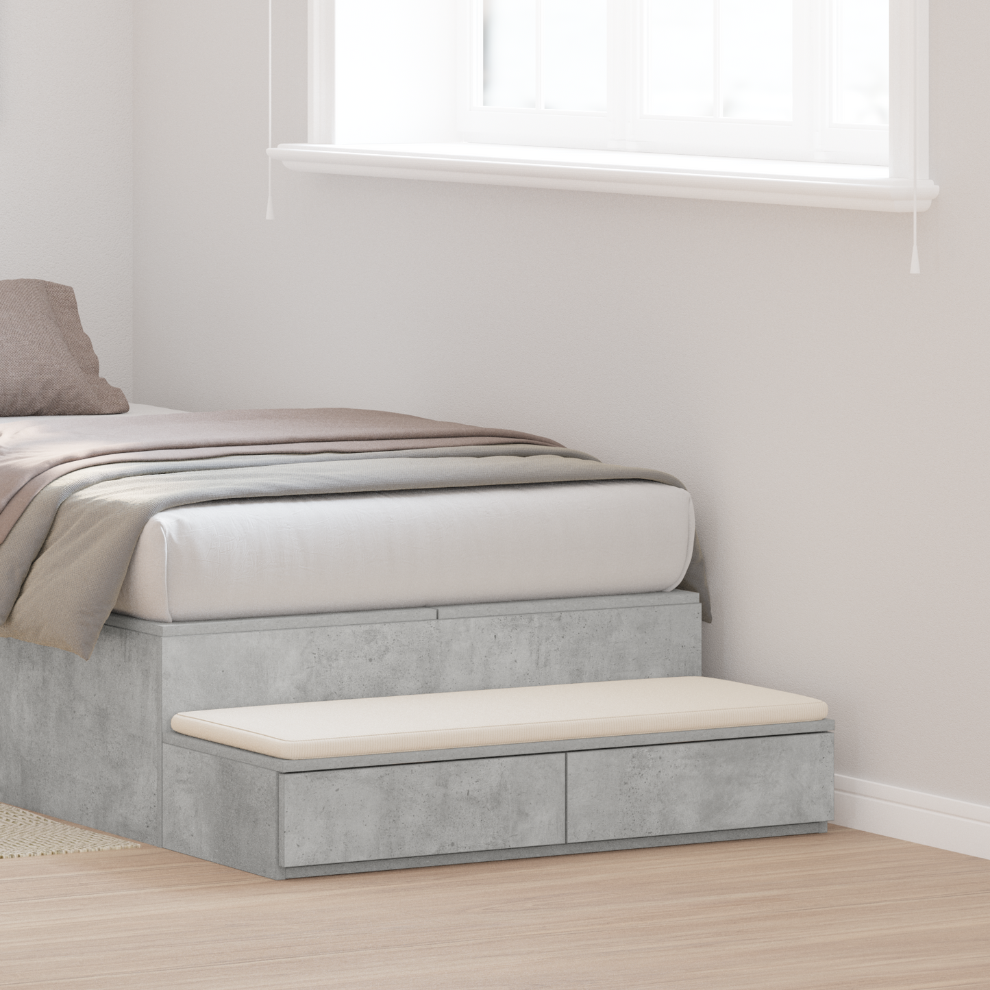 Bed Drawers Concrete Grey 75 x 36.5 x 16.5 cm Engineered Wood