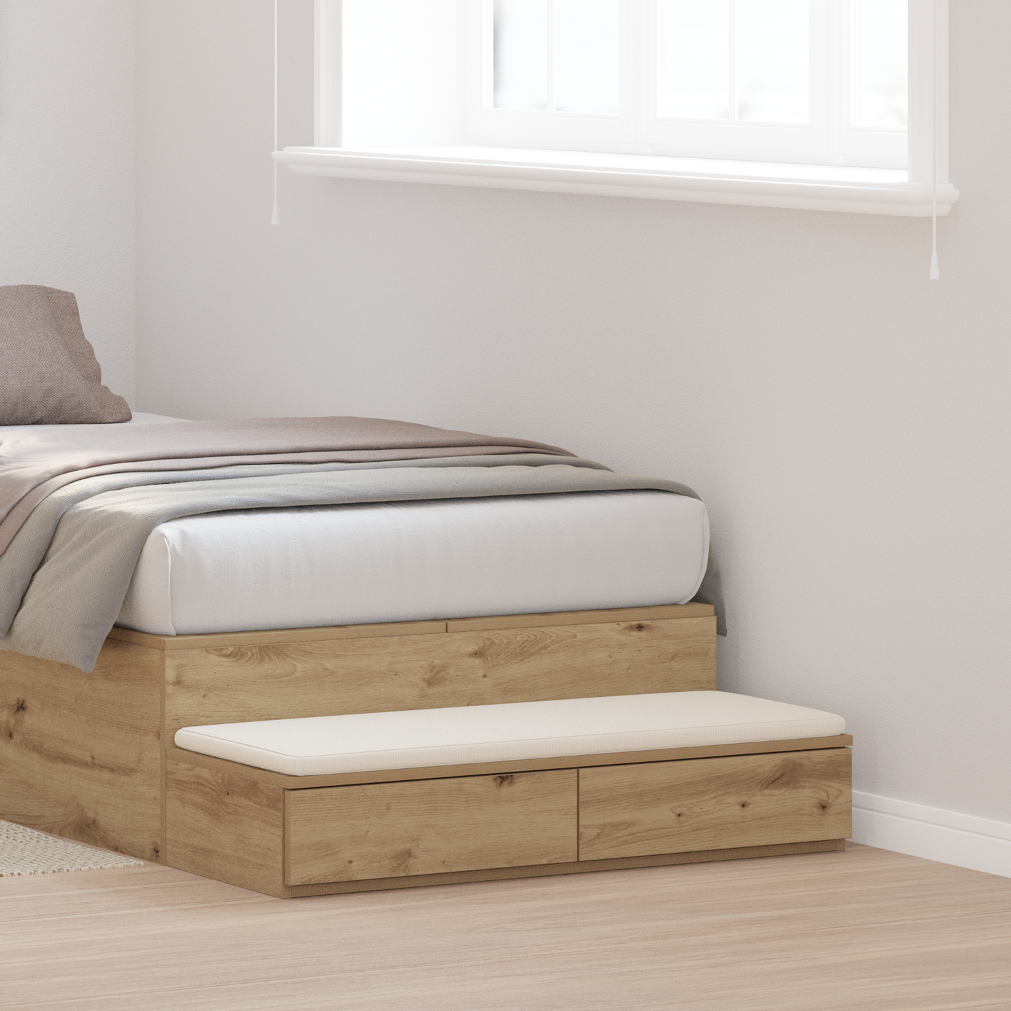 Bed Drawers Artisan Oak 75 x 36.5 x 16.5 cm Engineered Wood