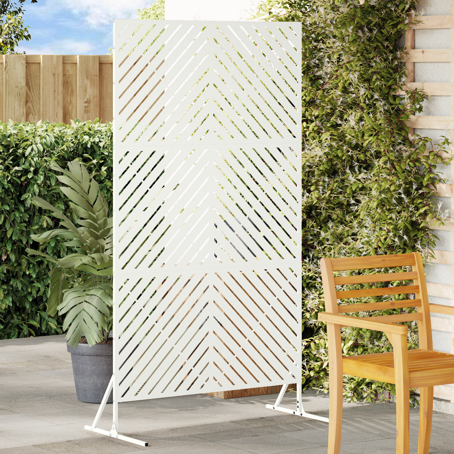Privacy Screen 100 x 50 x 180 cm Steel White