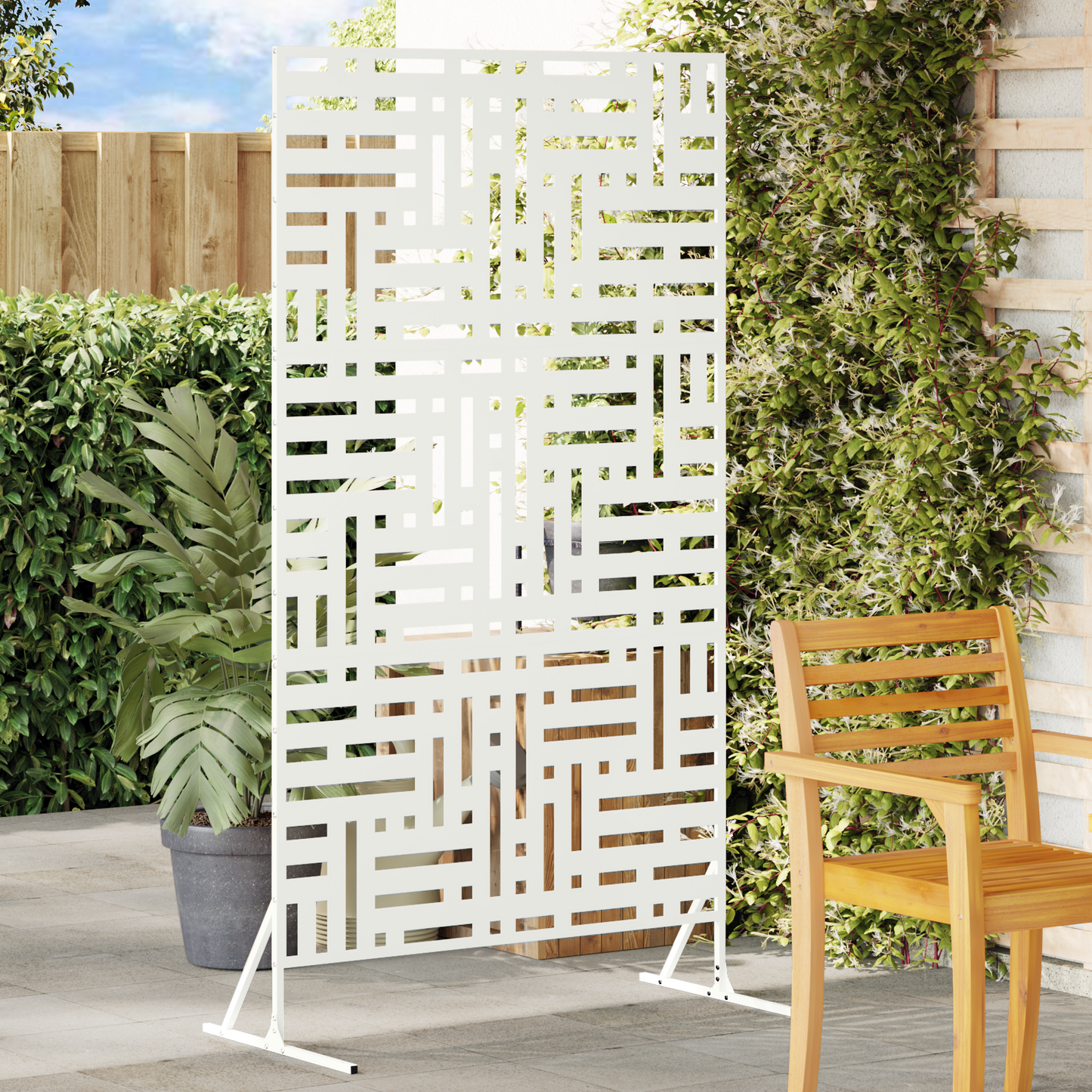 Privacy Screen 100 x 50 x 180 cm Steel White