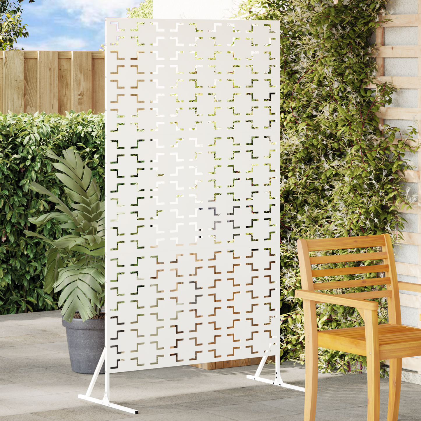 Privacy Screen 100 x 50 x 180 cm Steel White