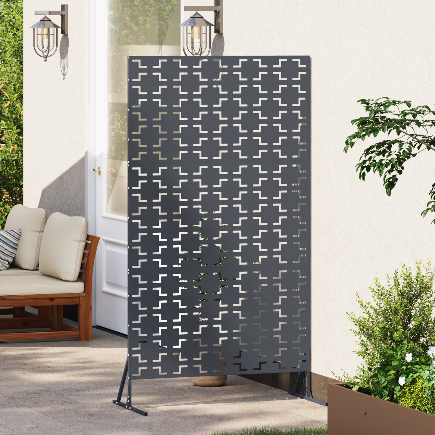 Privacy Screen 100 x 50 x 180 cm Steel Anthracite