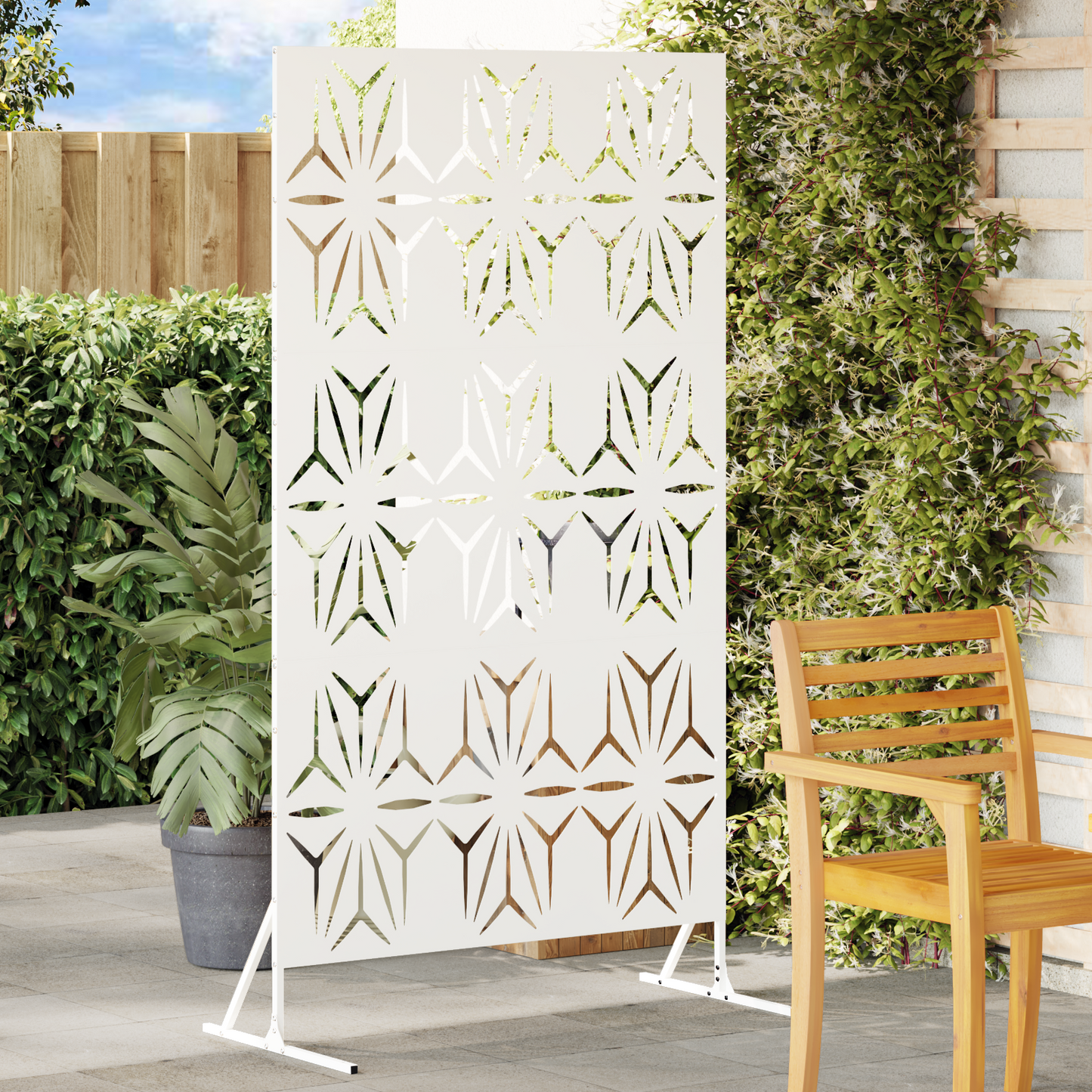 Privacy Screen 100 x 50 x 180 cm Steel White