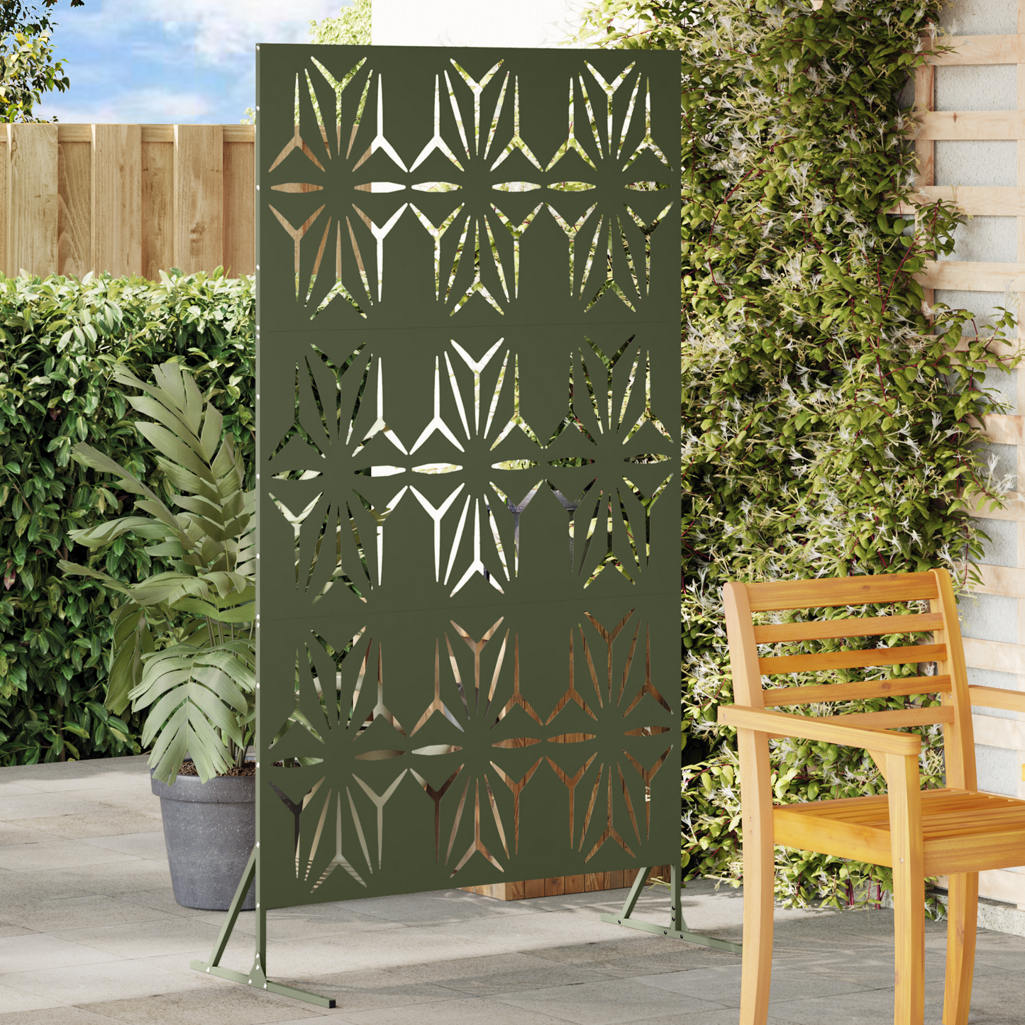 Privacy Screen 100 x 50 x 180 cm Steel Olive Green
