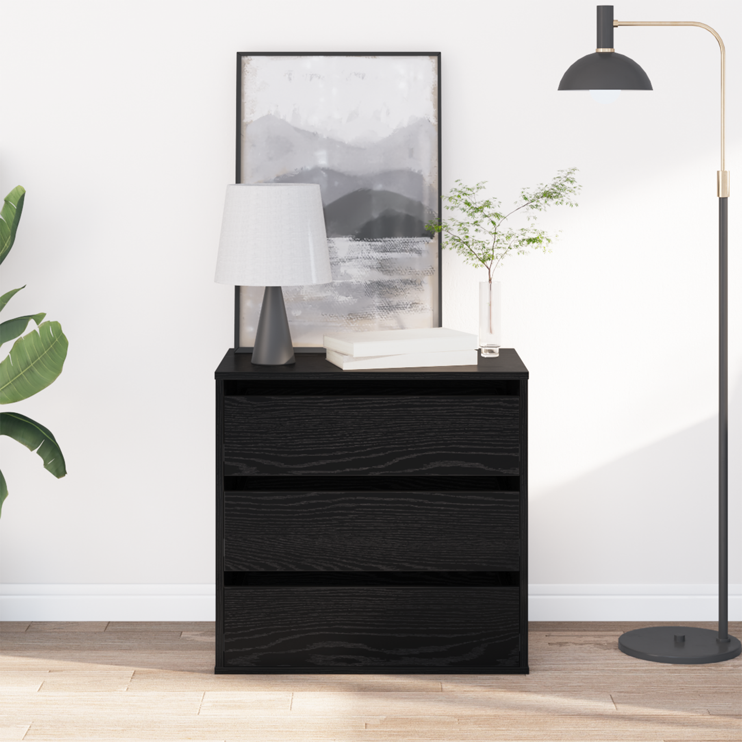 Drawer Cabinet Black 61 x 41 x 58 cm Engineered Wood