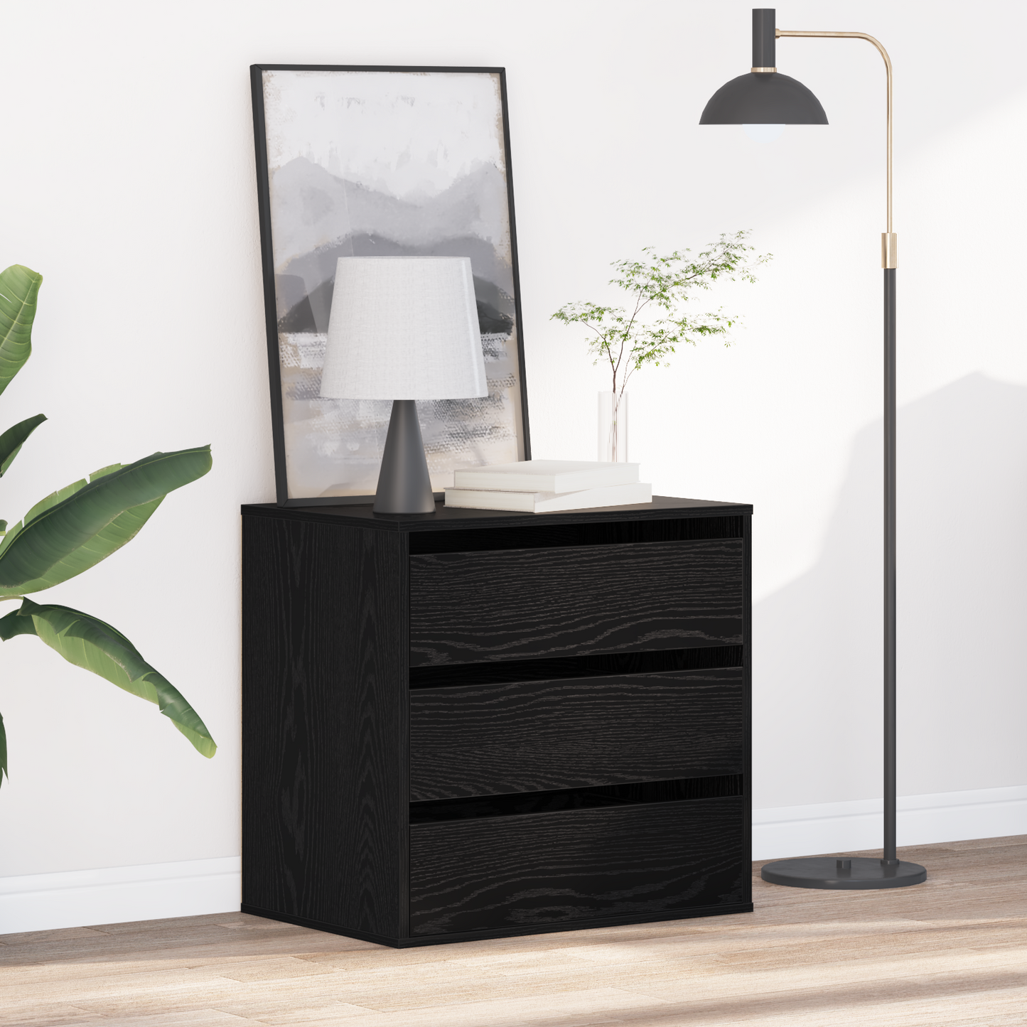 Drawer Cabinet Black 61 x 41 x 58 cm Engineered Wood