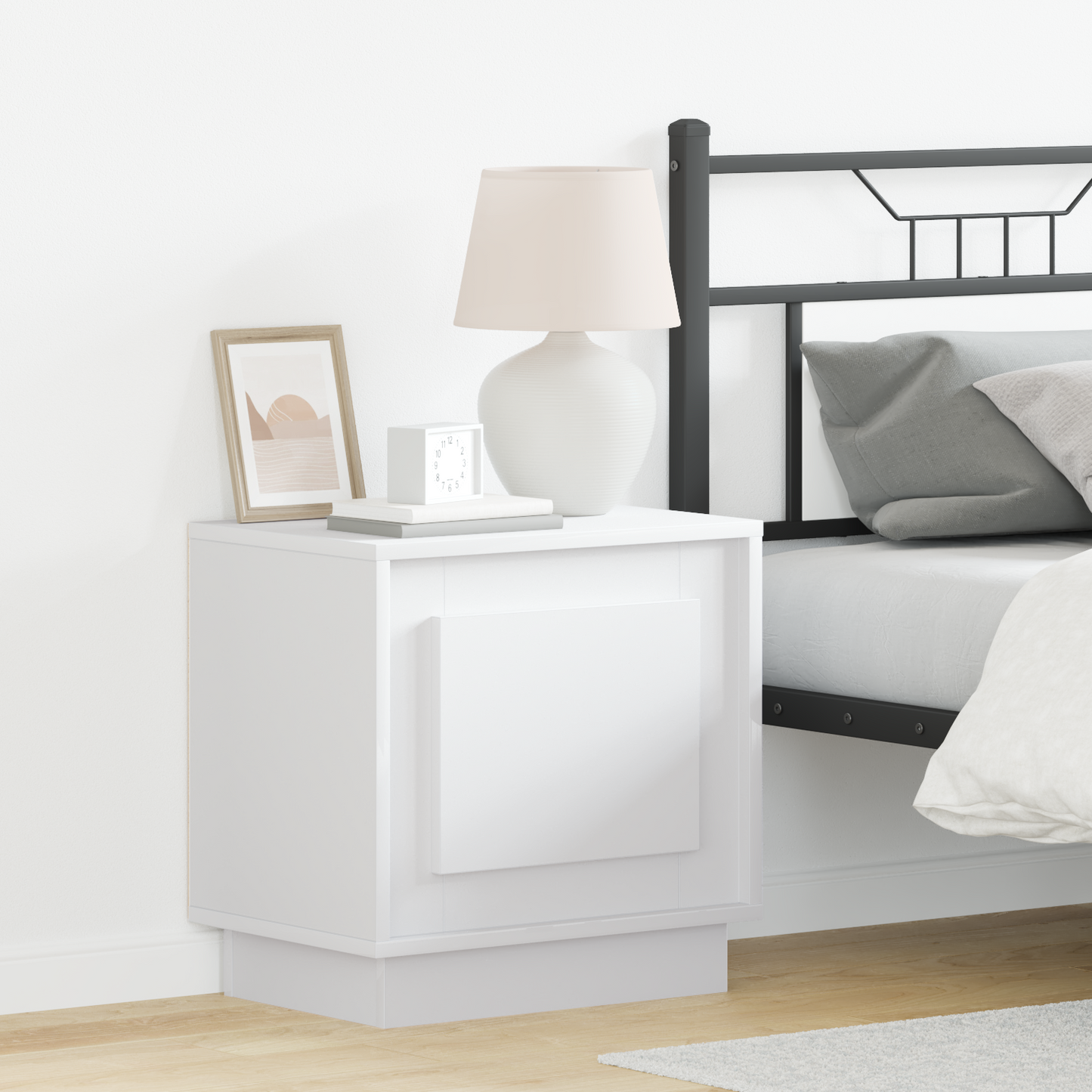 Bedside Cabinet 2 pcs White 44 x 34.5 x 45 cm Engineered Wood