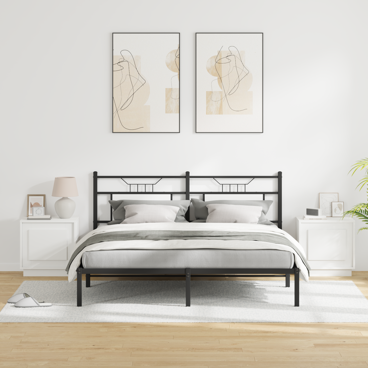 Bedside Cabinet 2 pcs White 44 x 34.5 x 45 cm Engineered Wood