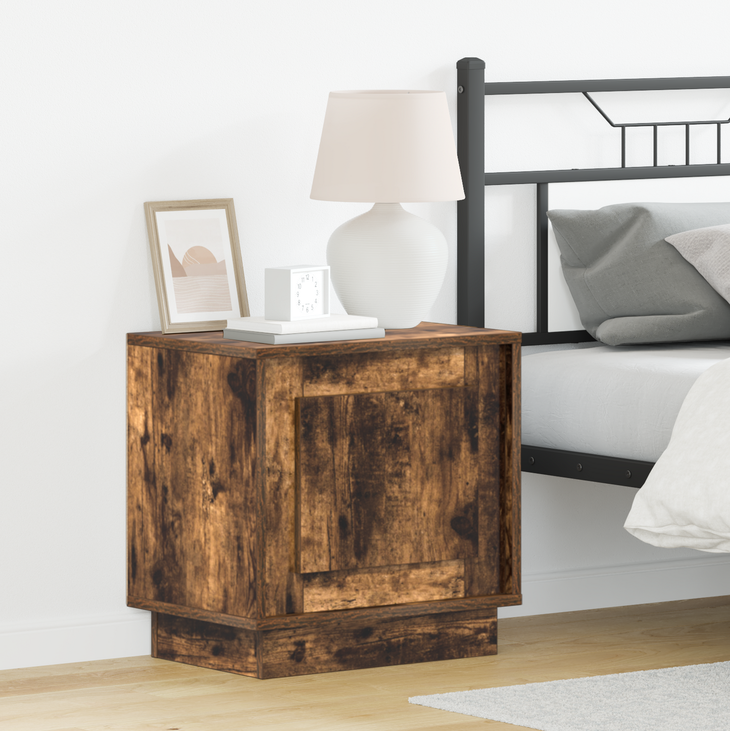 Bedside Cabinet Smoked Oak 44 x 34.5 x 45 cm Engineered Wood