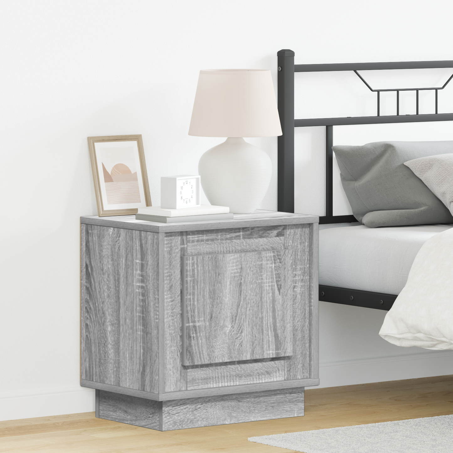 Bedside Cabinet 2 pcs Grey 44 x 34.5 x 45 cm Engineered Wood
