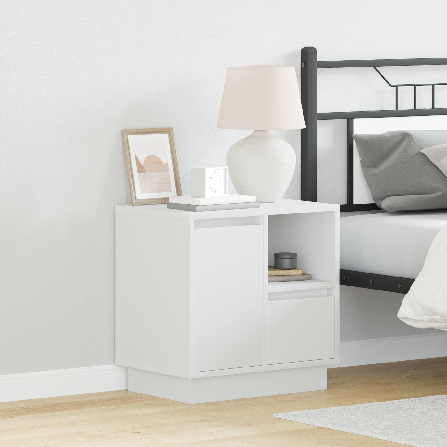 Bedside Cabinet 2 pcs White 50 x 34.5 x 50 cm Engineered wood