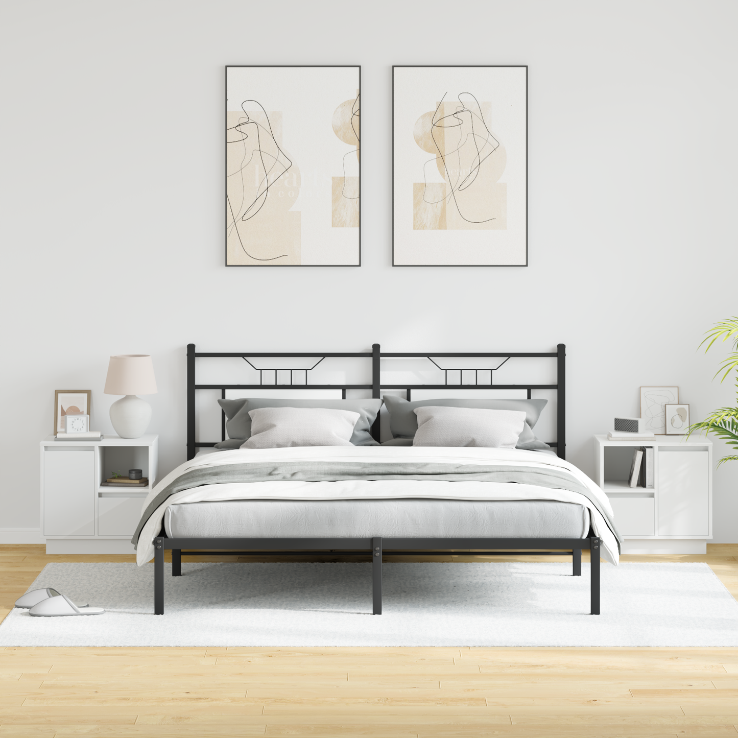Bedside Cabinet 2 pcs White 50 x 34.5 x 50 cm Engineered wood