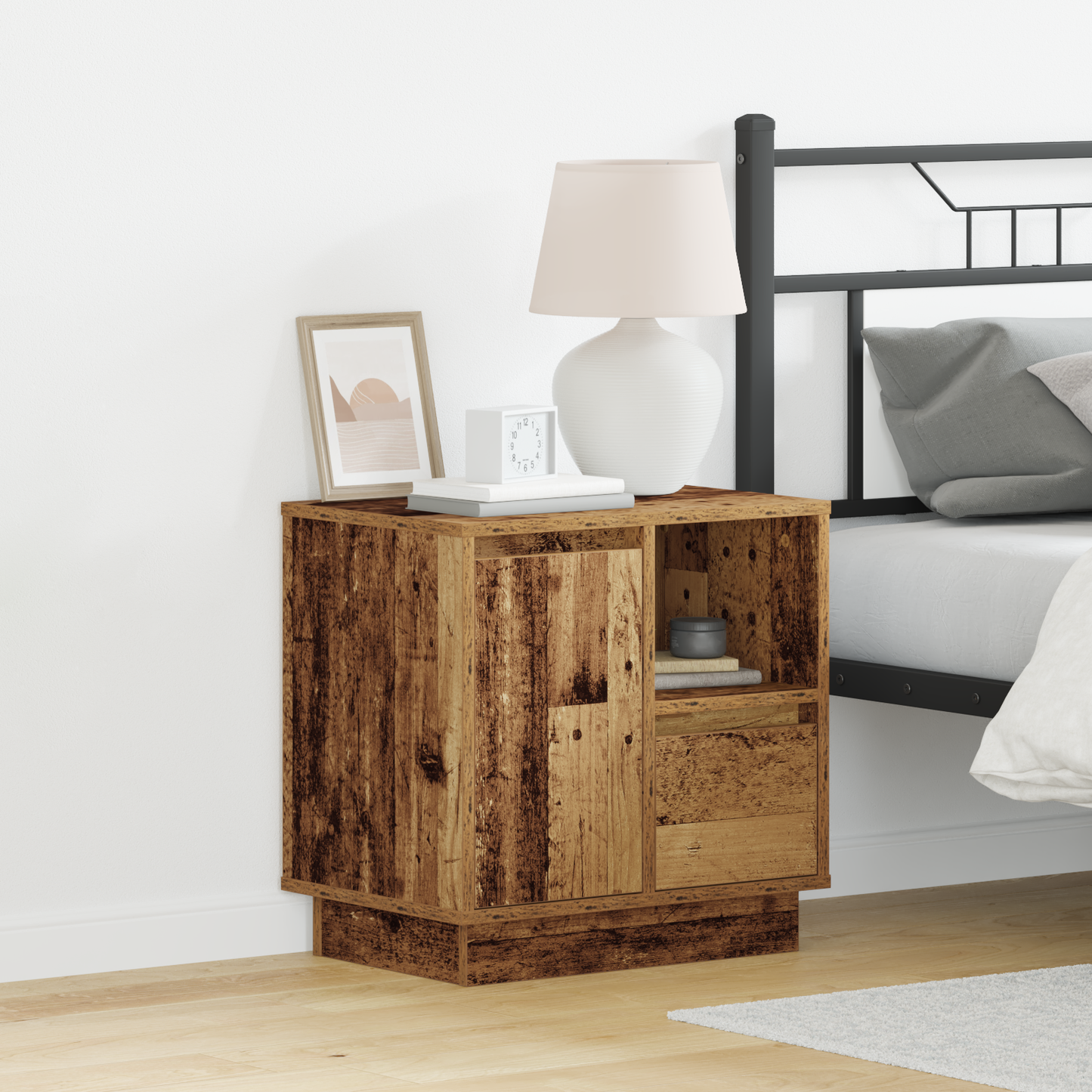 Bedside Cabinet Old Wood 50 x 34.5 x 50 cm Engineered wood