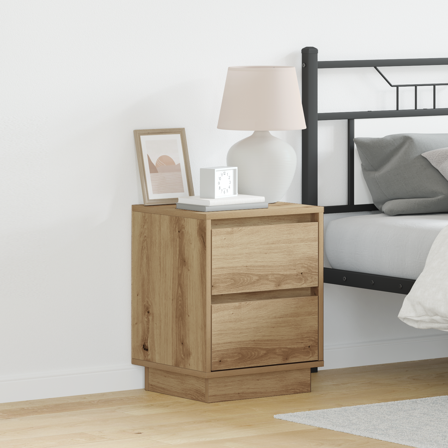 Bedside Cabinet with Drawer 2 pcs Artisan Oak 39 x 34.5 x 50 cm