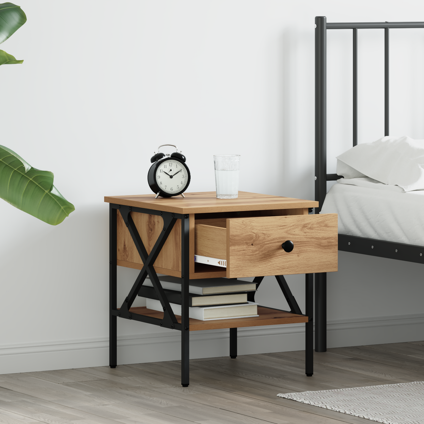 Bedside Cabinet with Drawer 2 pcs Artisan oak 40 x 42 x 45 cm