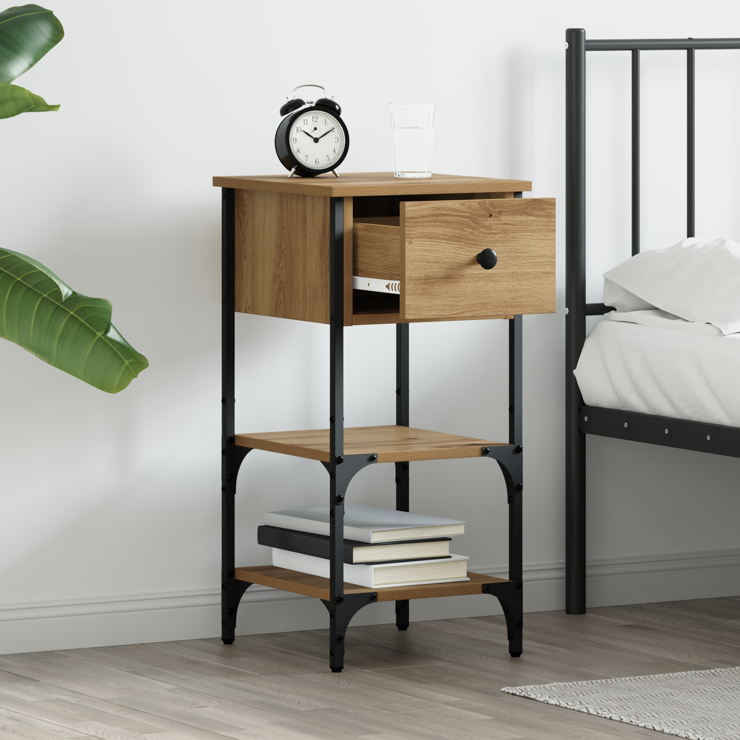 Bedside Cabinet 2 pcs Brown 33.5 x 36 x 70 cm Engineered Wood