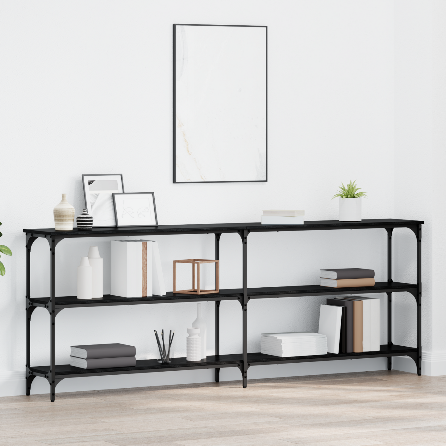 Console Table Black oak 200 x 29 x 75 cm