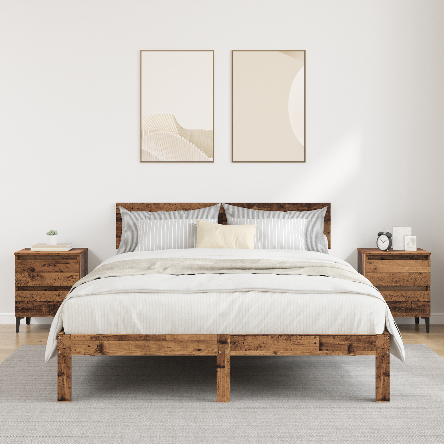 Bedside Cabinet 2 pcs Old wood 40 x 35 x 50 cm Engineered wood