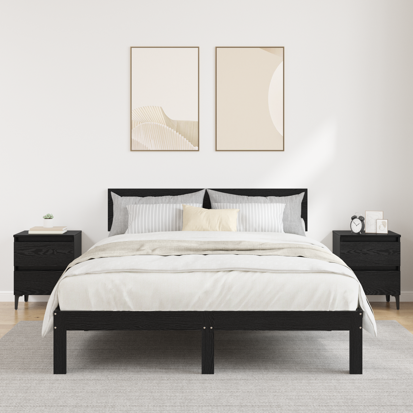 Bedside Cabinet 2 pcs Black oak 40 x 35 x 50 cm Engineered wood