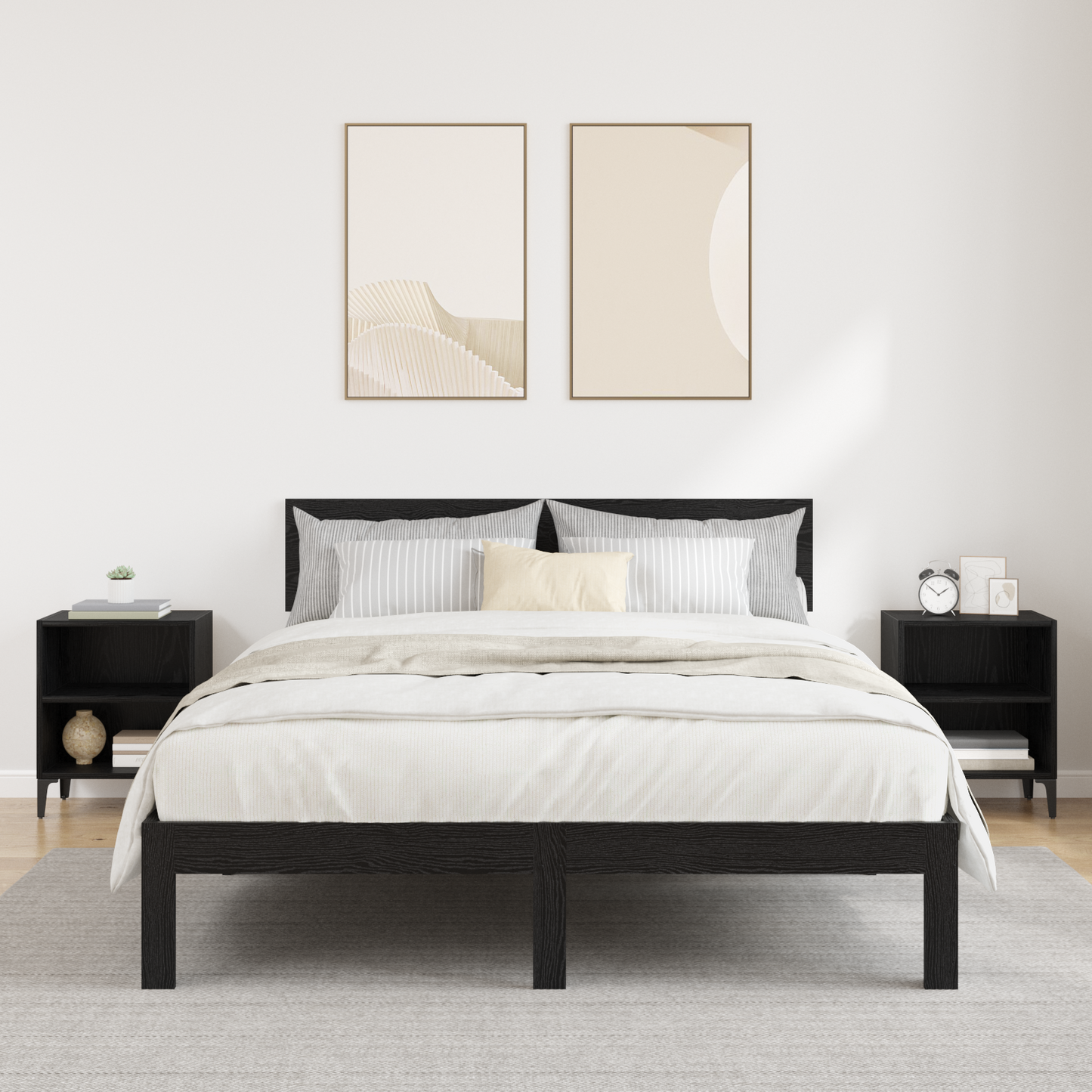 Bedside Cabinet 2 pcs Black Oak 40 x 30 x 50 cm Engineered Wood
