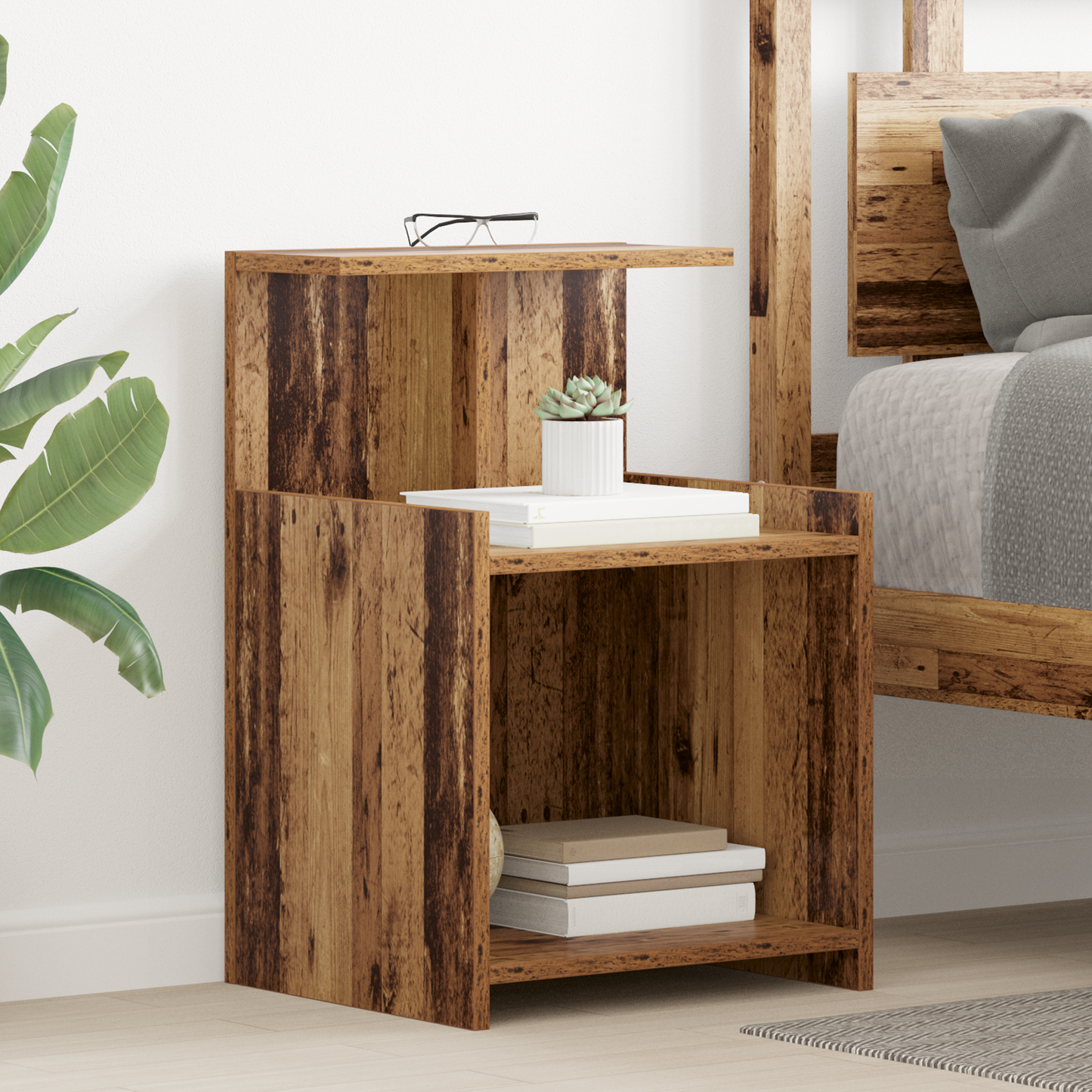 Bedside Cabinet 2 pcs Old Wood 40 x 35 x 60 cm Engineered Wood