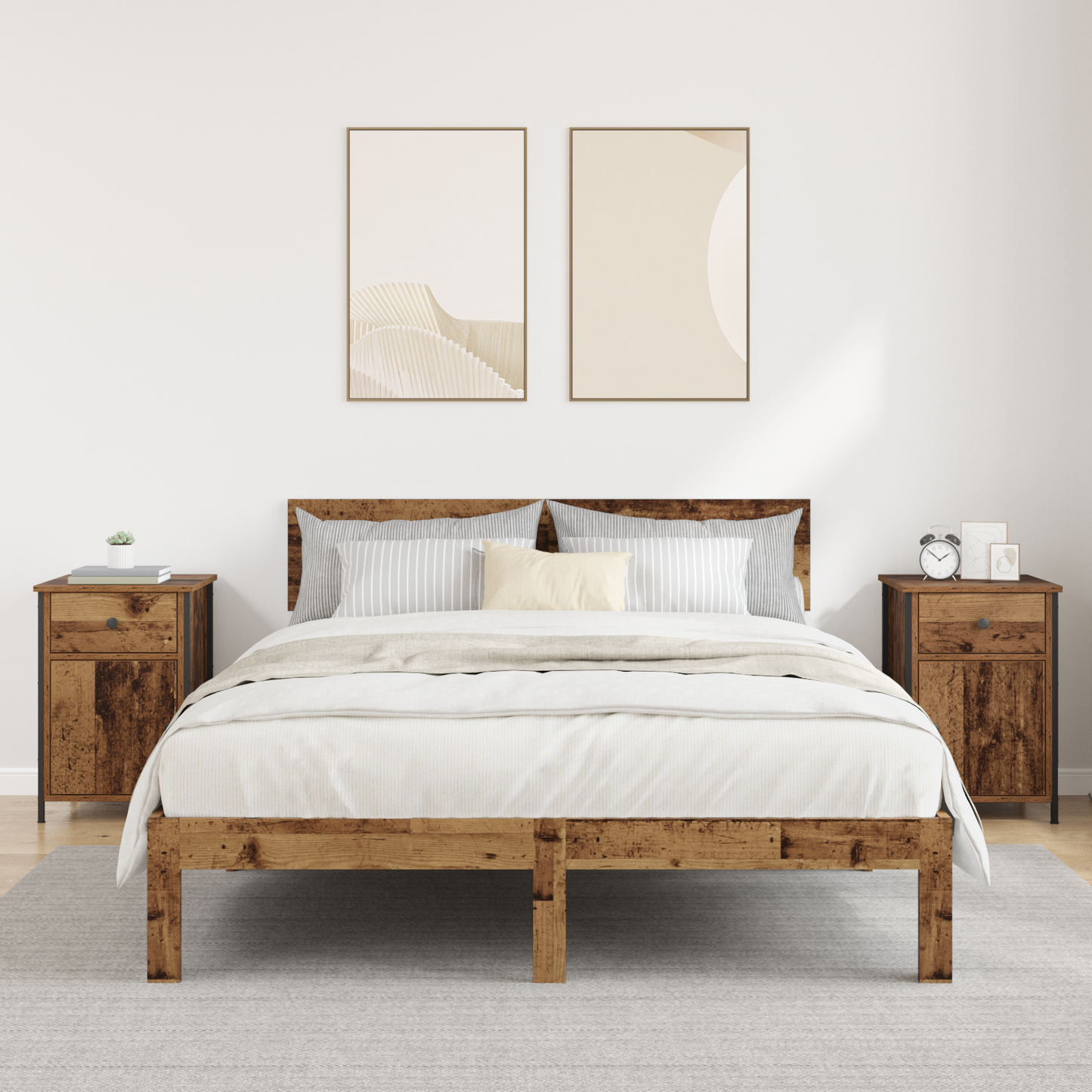 Bedside Cabinet 2 pcs Old Wood 40 x 42 x 60 cm Engineered Wood