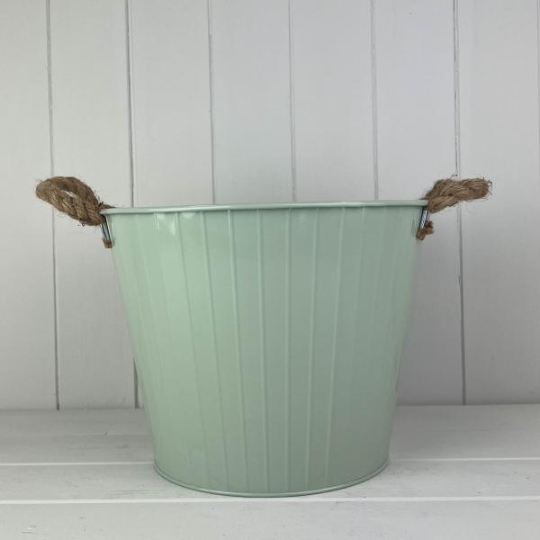 Large Zinc Round Tapered Floral Bowl TD24cm H12cm B19cm No Drainage