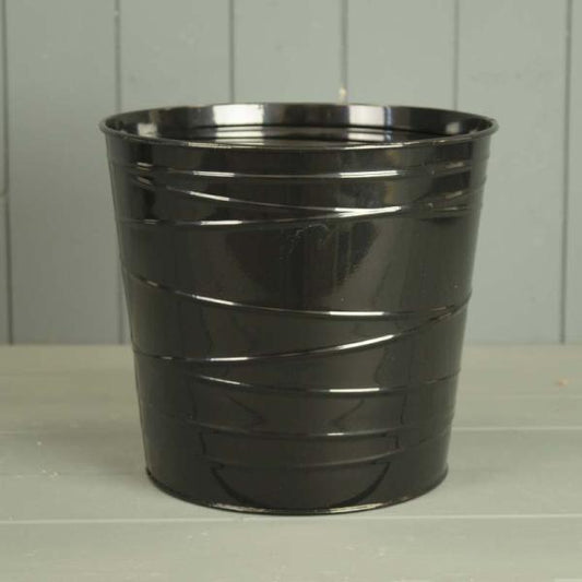 23cm Black Zinc Pot (with drainage Holes)  Weight-358g