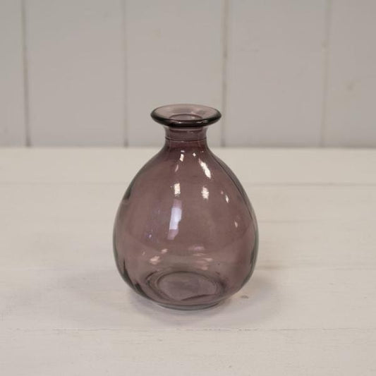 Amethyst Glass Bud Vase D9.2 x H12cm  Weight-242g