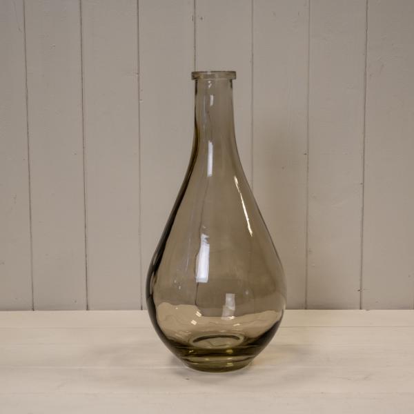 Smokey Brown Ribbed Bud Vase