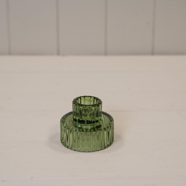 Vintage Green Glass Lantern L13.1cm W13.1cm H15.3cm
