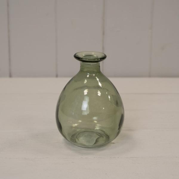 Vintage Green Mini Geometric Glass Bottle (H9.2cm) TD5cm  Weight-103g