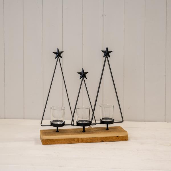 Black Metal Spiral Tree Ornament with Star Topper