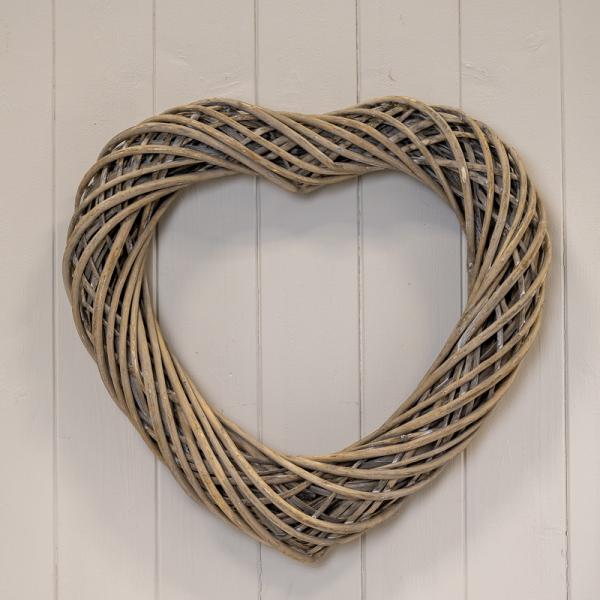 Grey Round Thick Willow Wreath 60cm