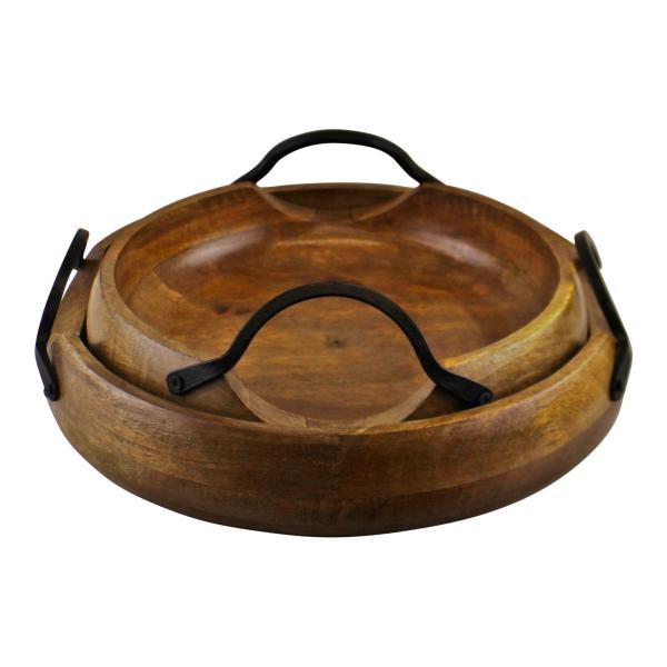 Mango Wood Circular Serving Tray  38cm