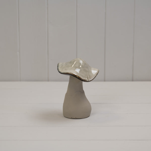 Beige Mottle Ceramic Mushroom Decoration L12xD12xH15cm  Weight-426g
