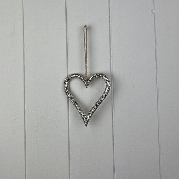 Silver Metal Heart 12cm