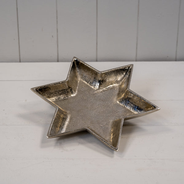 Silver Star Shape Plate 26x26x3cm Weight-376g