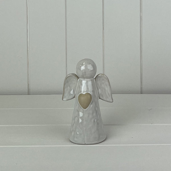 White Ceramic Hanging Angel Decoration L8.5xD4.5xH9cm  Weight-95g