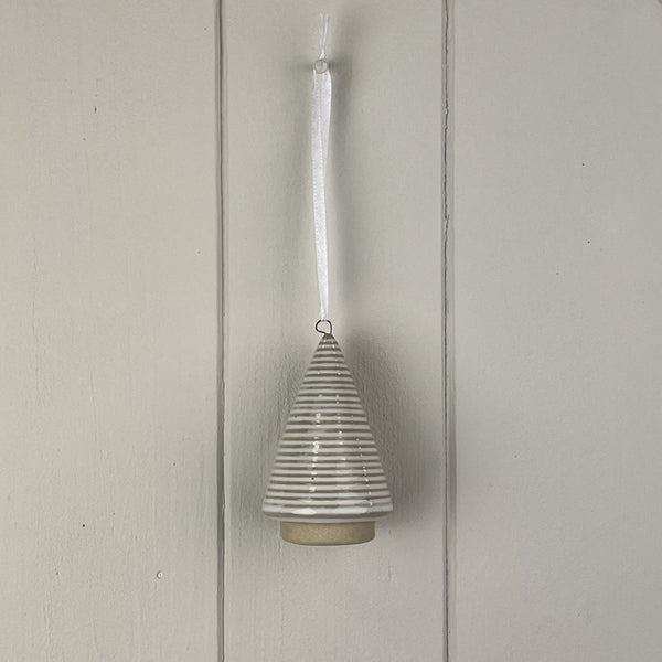 Glazed Ceramic Hanging Tree Decoration with Textured Detail L5xD5xH8.5cm  Weight-54g