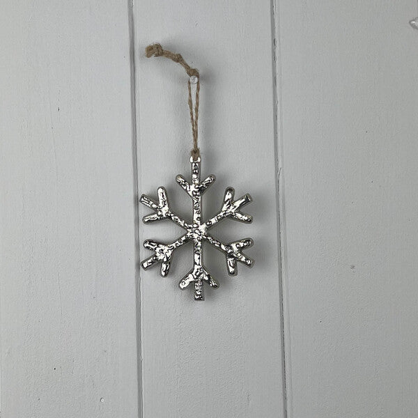 Metal Hanging Snowflake 10cm