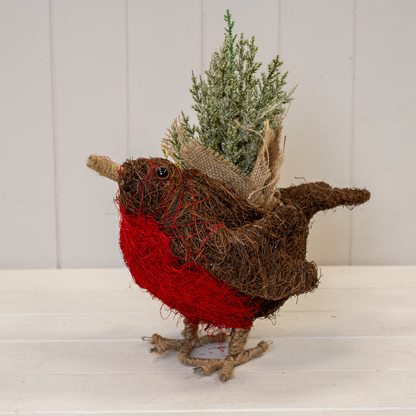 Scottie Dog Planter with Tartan Ribbon
