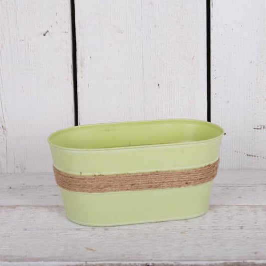 25x13cm Green Hessian Band Trough TD25x13cm H11.3cm B20.5x10.5cm