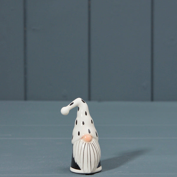 Black and White Ceramic Santa L6.2xD6.2xH12.3cm
