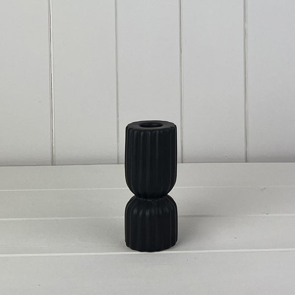 Extra Small Black Ceramic Candle Holder