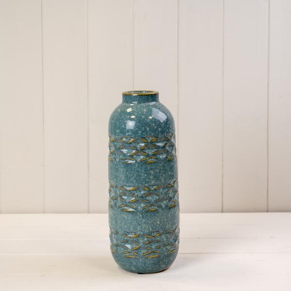 Blue Ceramic Vase TD(ext)5/(int)3.5cm BD14 x H28.5cm