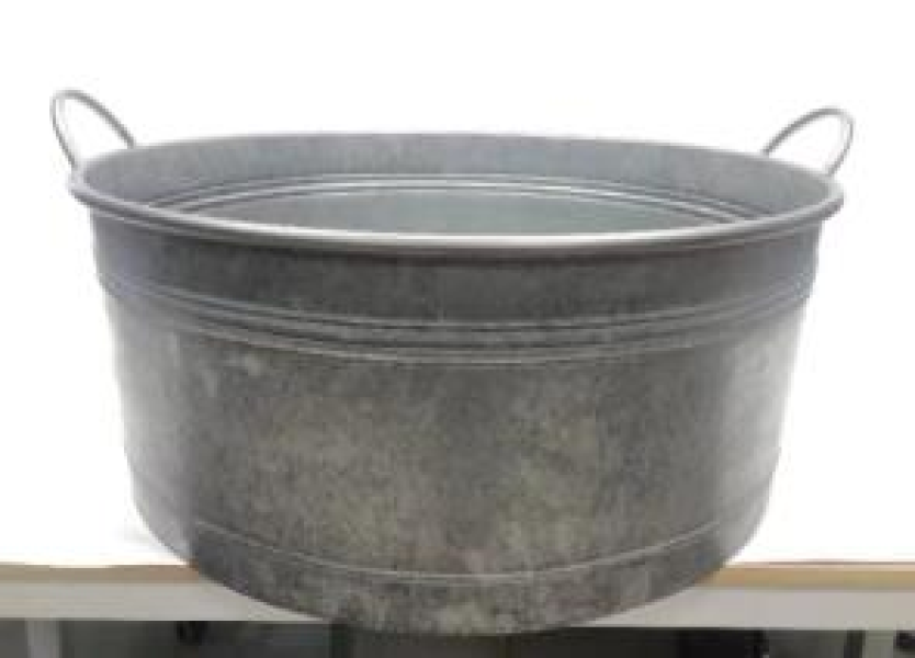 420546-ZBWL (SR) Zinc Bowl Straight Sided with Drainage Holes and Bungs H19cm D43cm