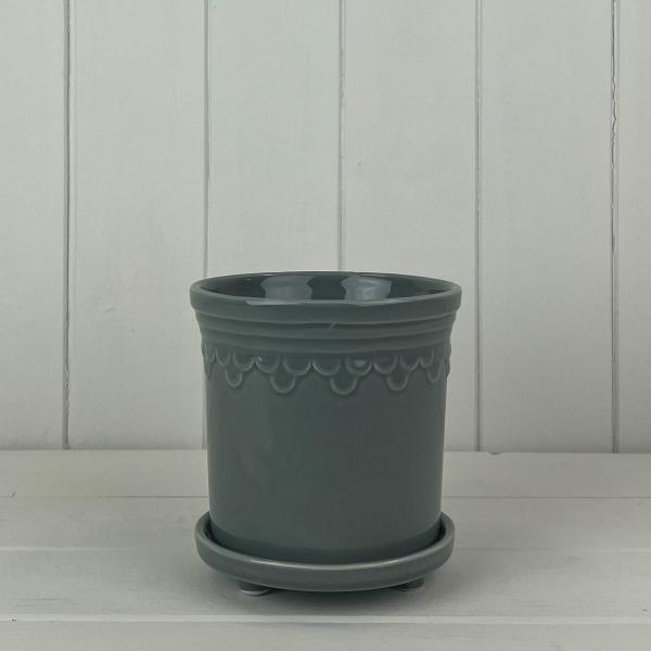Sage Saucer Pot D13cm H11.5cm  Weight-558g