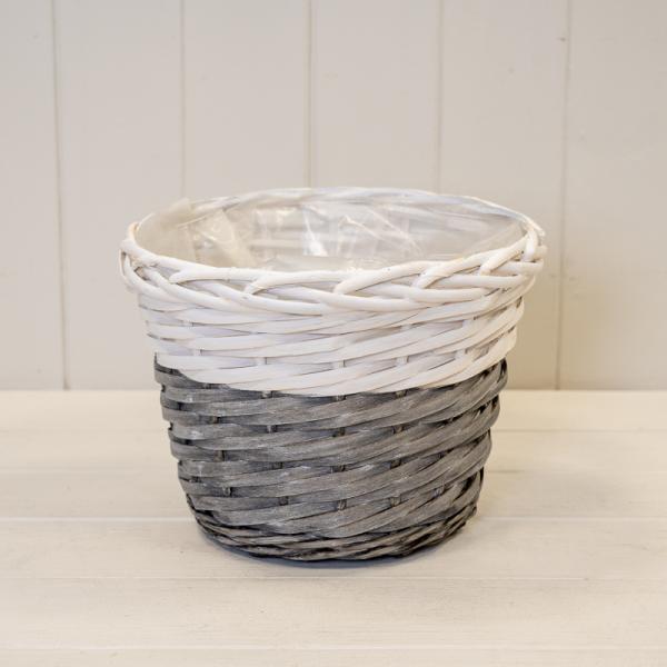 16cm Round Greywashed Pot