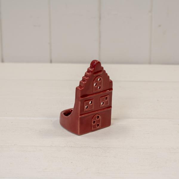 Red Ceramic House Tealight Holder with Square Roof